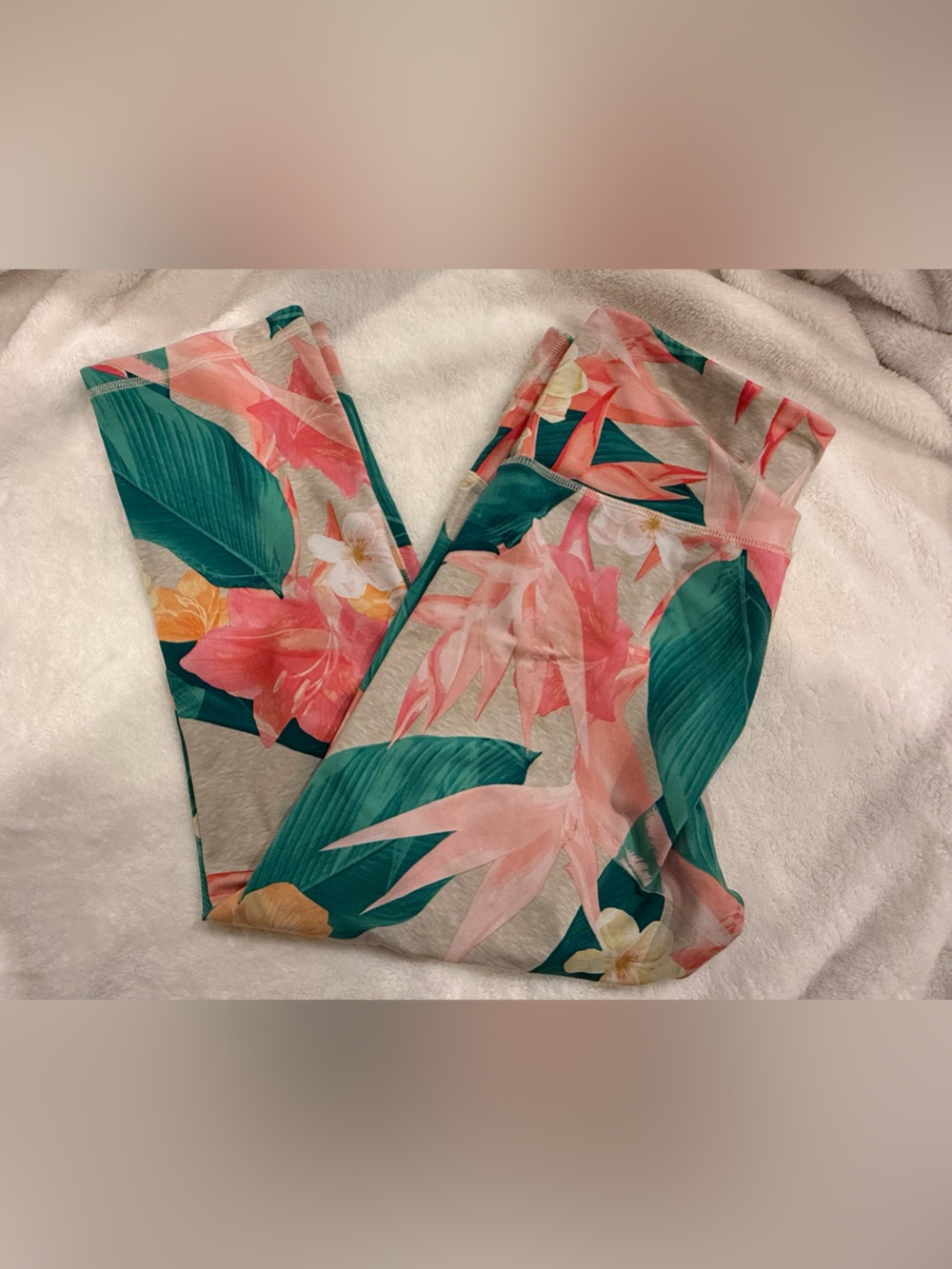 Old Navy Tropical Floral High-Rise Leggings - Pink & Teal
